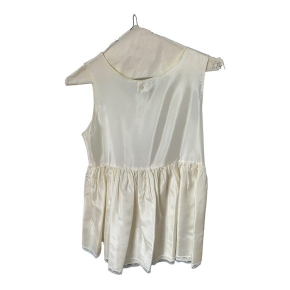 VTG First Holy Communion Dress Cream Lace 3 Piece 80s 90s Dress Slip Scarf READ - Picture 14 of 16